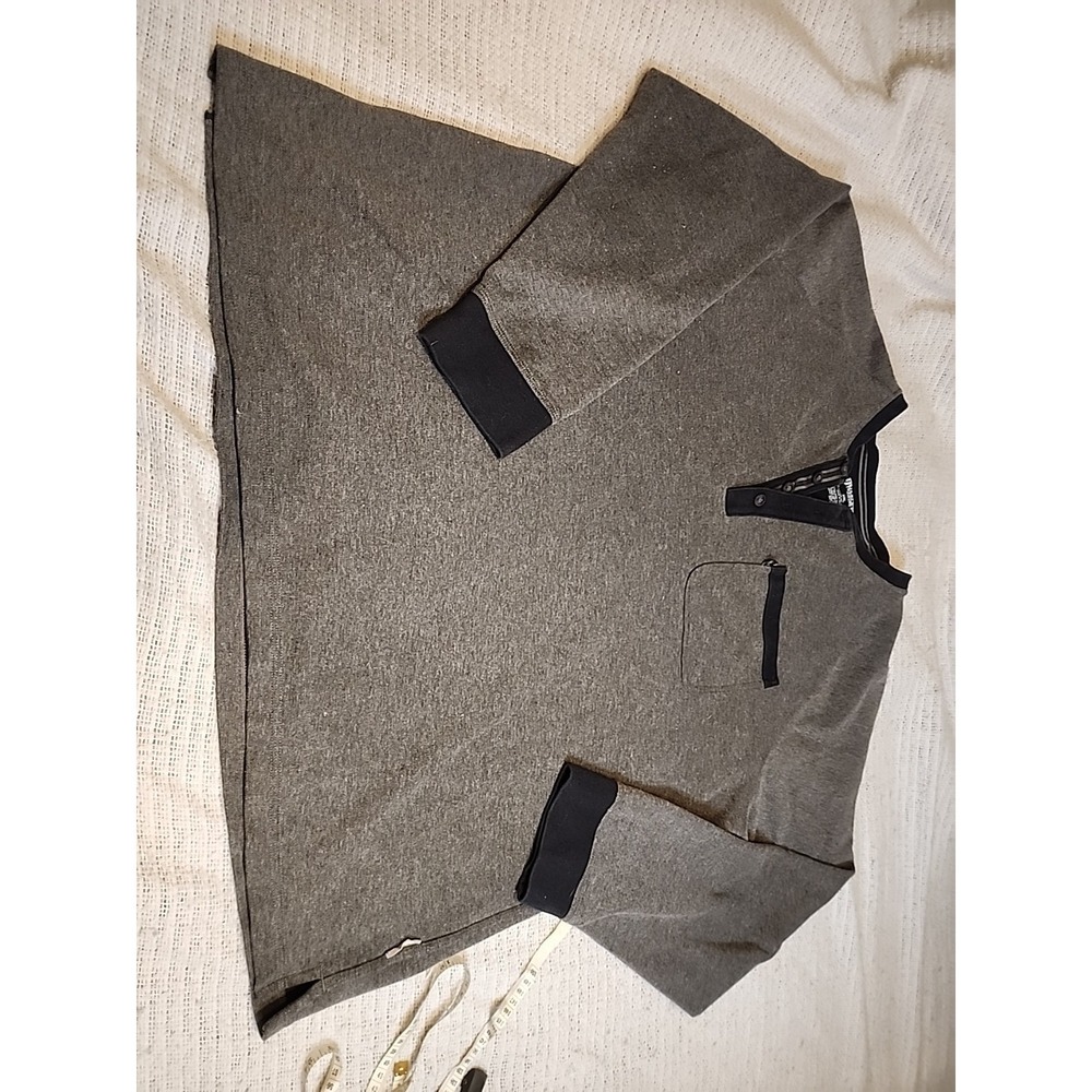Duluth Sweater Adult 2XL Gray Pullover Sweatshirt‎ Casual Mens 1/4 Button Collar